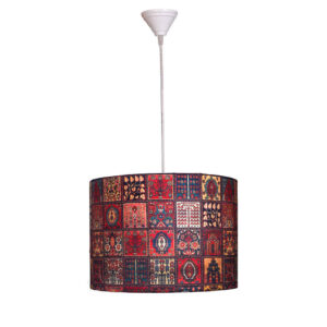 Suspension en tissu – abat-jour tambour en velours modèle Termeh