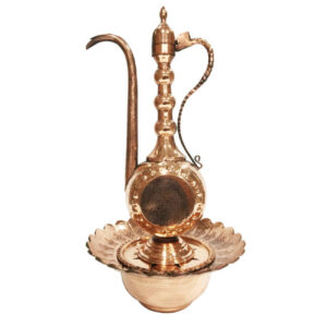 Decorative Persian Copper Aftabeh with Basin Bowl – Gol Model