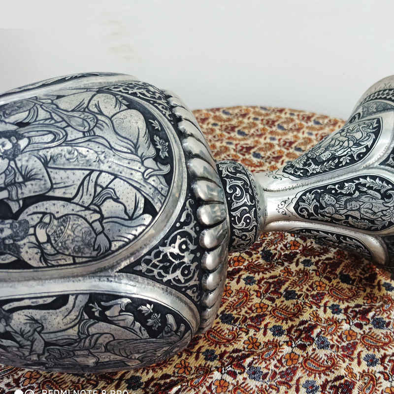 Sucrier persan artisanal en cuivre gravé Majnoon