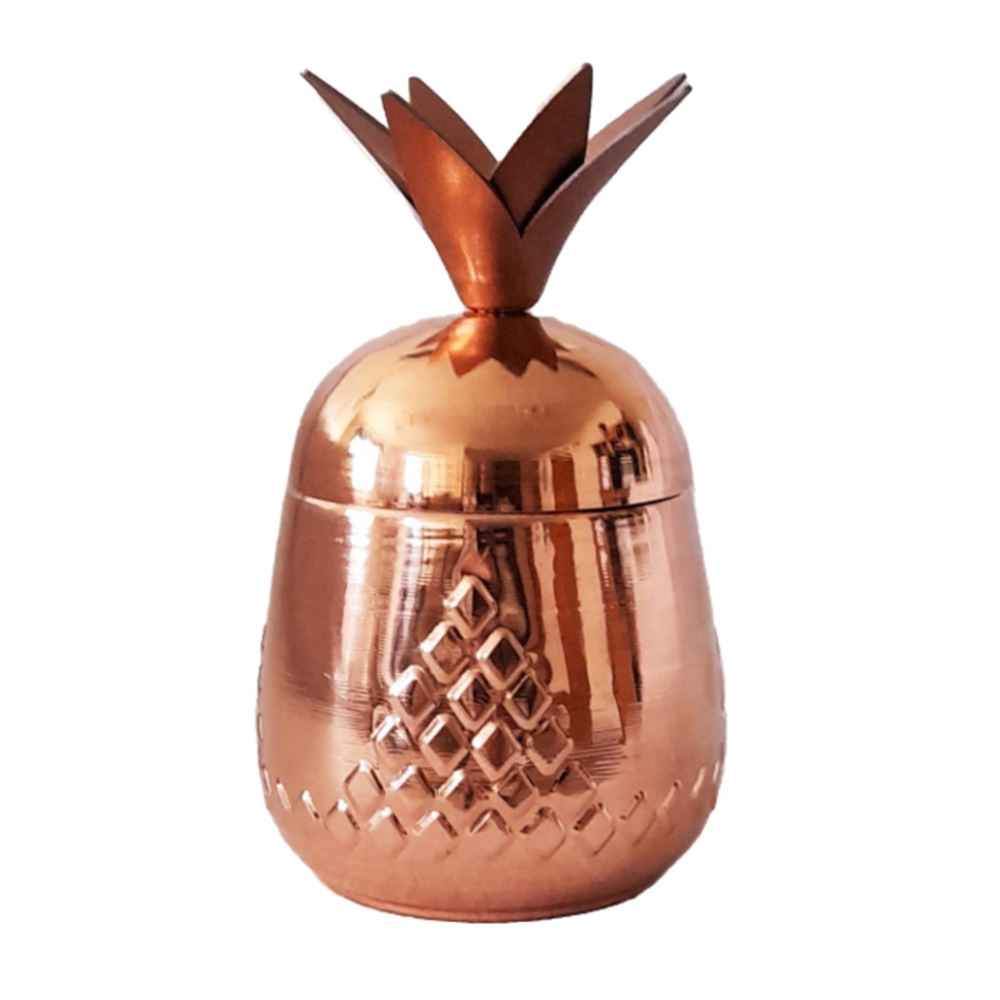 Sucrier persan artisanal en cuivre - Martelé Ananas