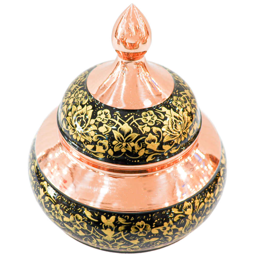 Sucrier persan artisanal en cuivre gravé Tashir