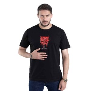 T-shirt islamique pour musulmans noir Calligraphie Ya Abu Fadhl Al-Abbas