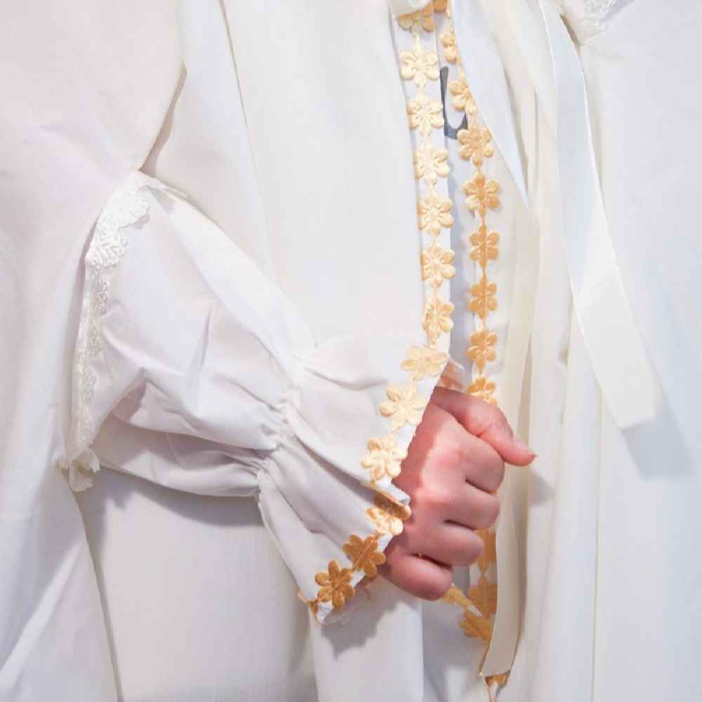 Tchador Islamique Blanc pour Filles Modèle Khorshidi