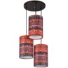 Suspension en tissu à abat-jours cylindriques en velours – modèle Donya