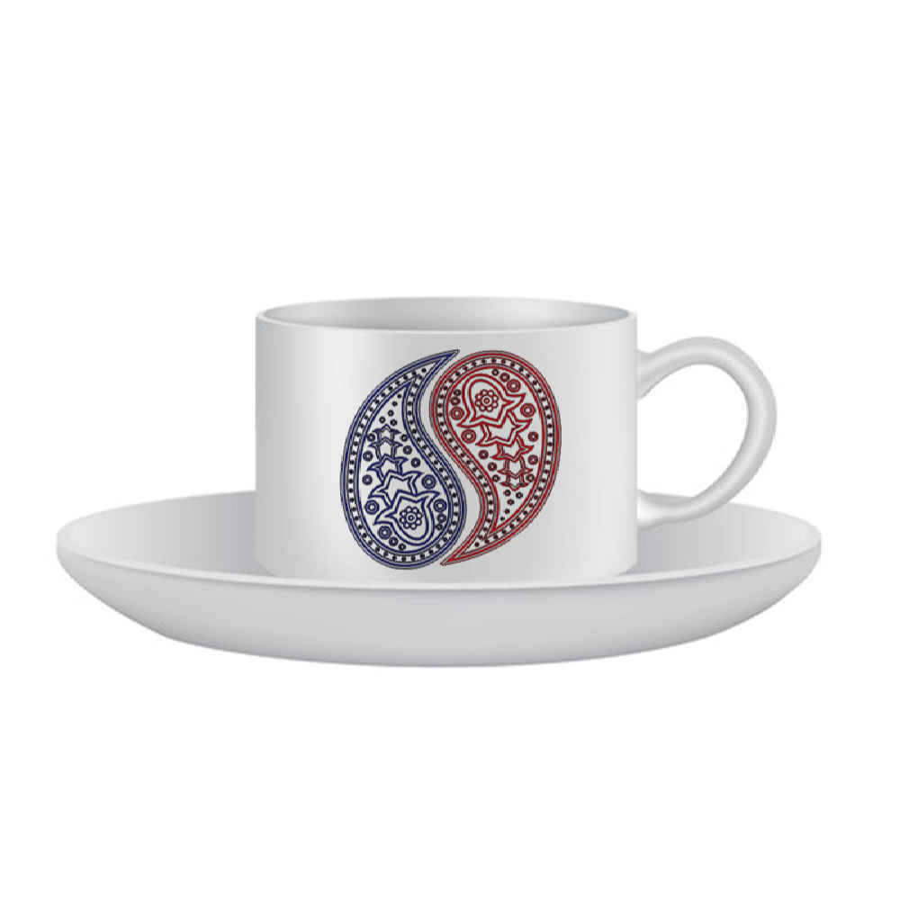 Ensemble de Tasses à Thé Persanes de 4 avec Soucoupe - Design Céramique Eslimi