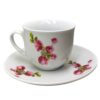 Set de tasses à thé perses avec sous-tasses - motif porcelaine floraison (12 pièces)