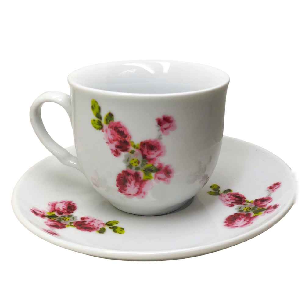 Set de tasses à thé perses avec sous-tasse - Design Porcelaine Blossom (12 pièces)