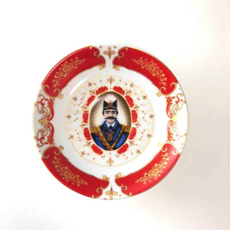 Assiette à thé persane – Porcelaine avec motif Shah Abbasi Naseri (Lot de 6)