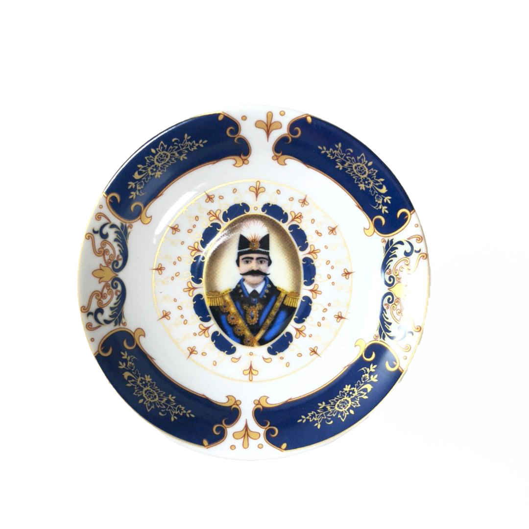 Assiette à thé persane - Porcelaine avec motif Shah Abbasi Naseri (Lot de 6)