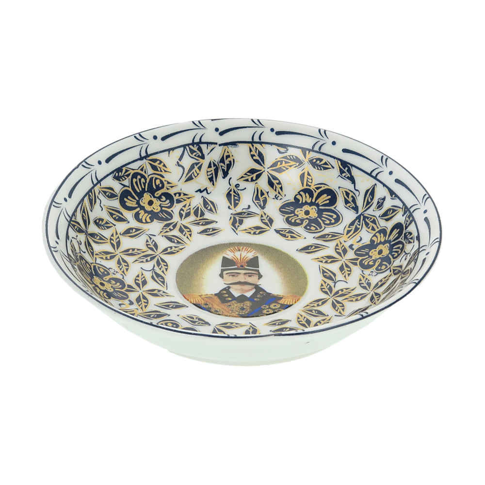 Assiette à thé persane - Porcelaine avec motif Shah Abbasi Ghalamkar (Lot de 6)