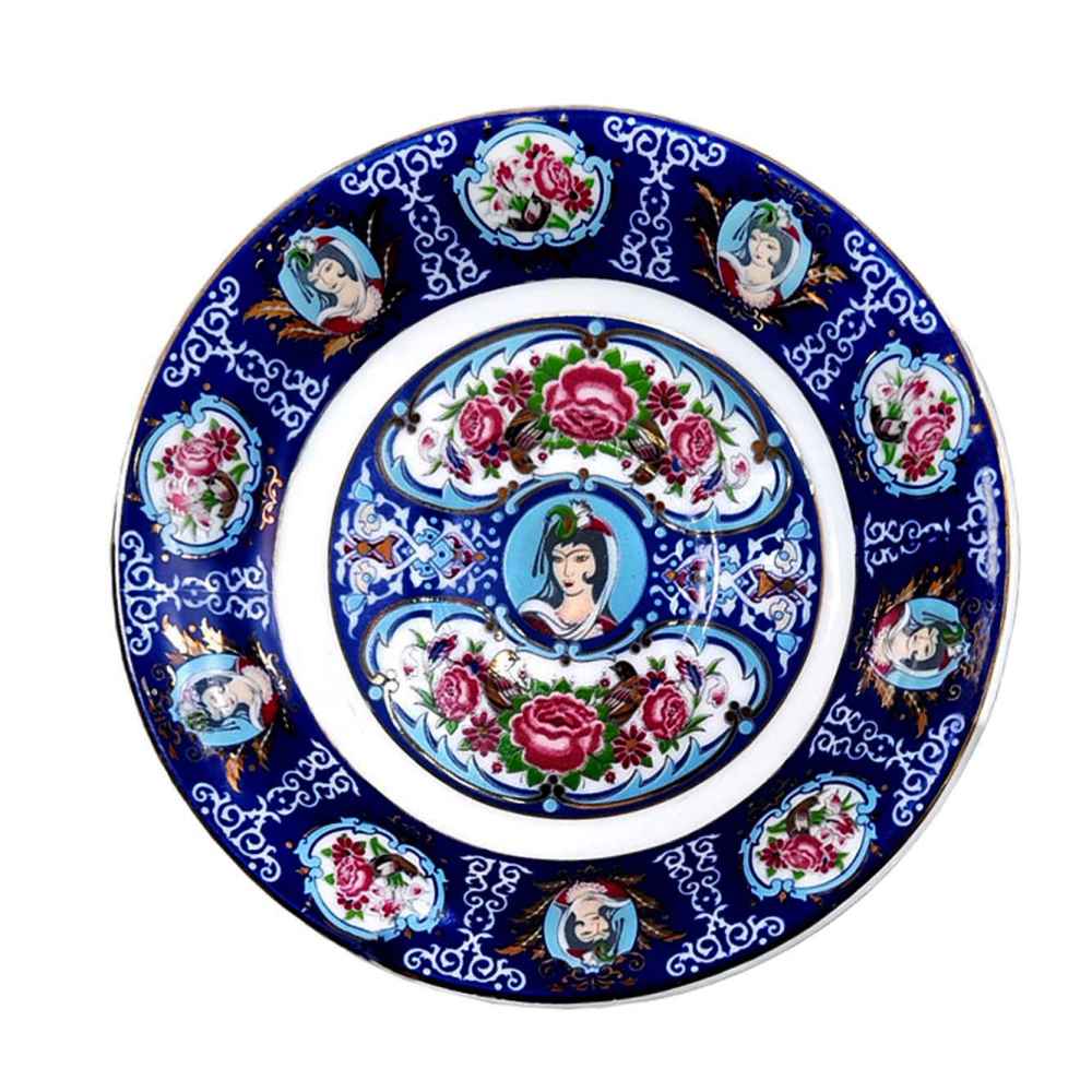 Assiette à thé persane - Porcelaine avec motif Miniature (Lot de 6)