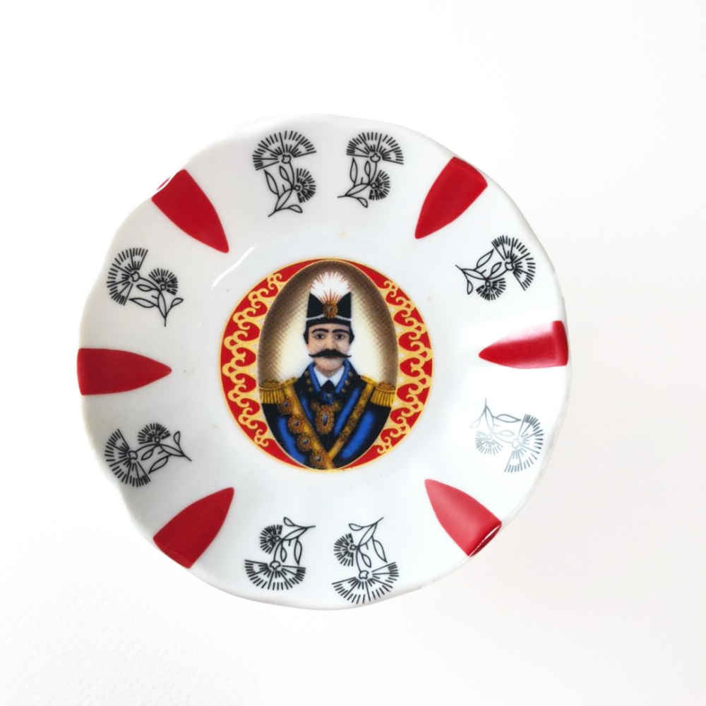 Assiette à thé persane - Porcelaine avec motif Shah Abbasi (Lot de 6)