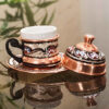 Tasse à expresso persane avec plateau - Style Demitasse en cuivre Fakher