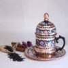 Tasse à expresso persane avec sous-tasse - Style Demitasse en cuivre émaillé Minakari