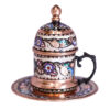 Tasse à expresso persane avec sous-tasse - Style Demitasse en cuivre émaillé Minakari