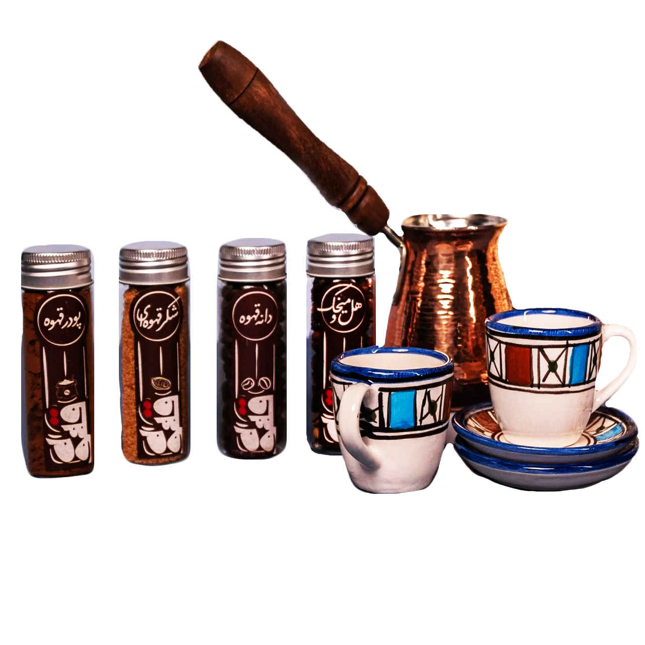 Tasse à expresso persane avec pot - Style Demitasse en cuivre Fakhr-Ara