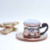 Tasse à expresso persane avec plateau - Style Demitasse en cuivre