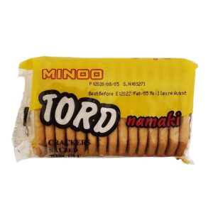 Tord Namaki Minoo Iranian Salted Cracker Biscuit, 120 gr (20x) in French is: Biscuit salé craquelin iranien Tord Namaki Minoo, 120 gr (20x)