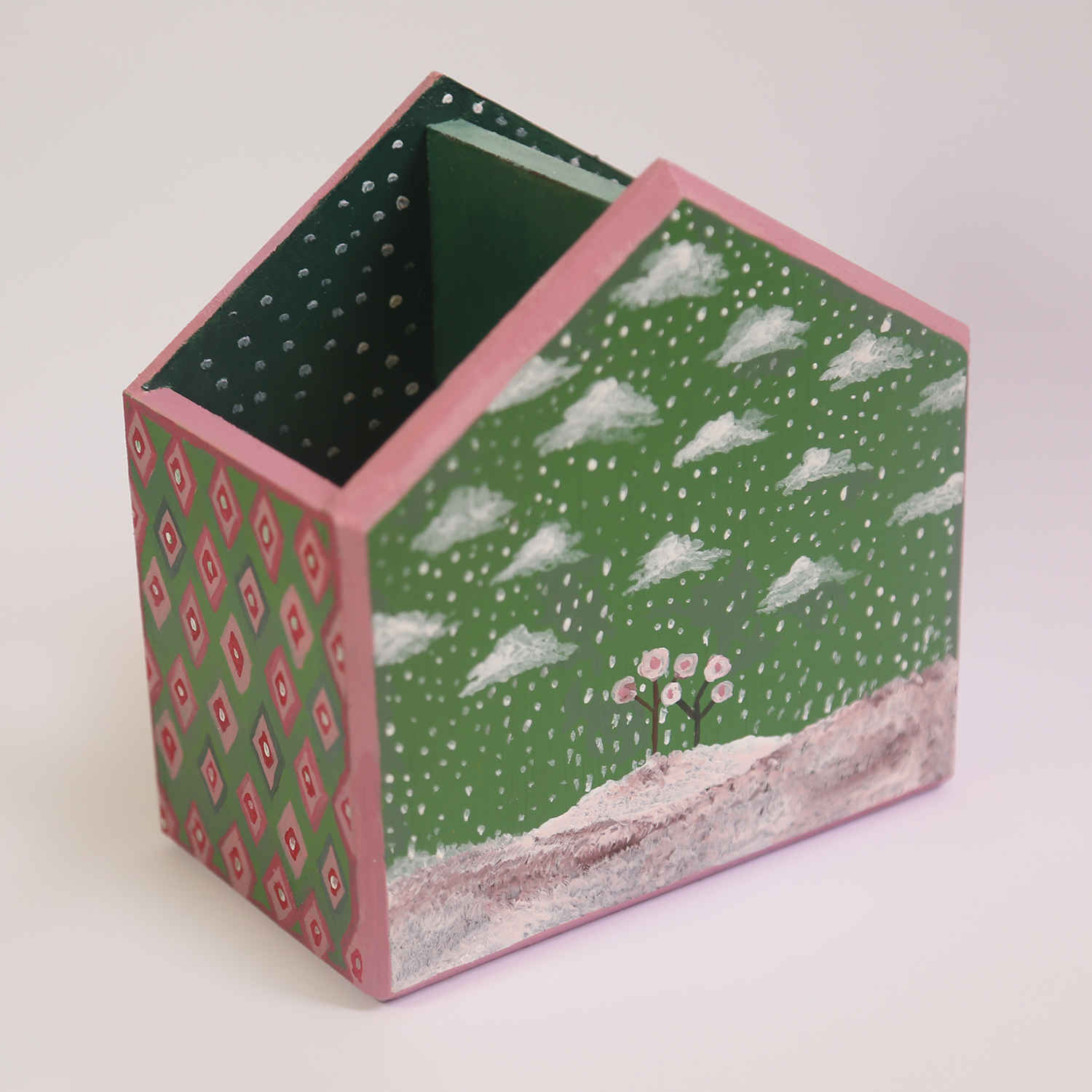 Porte-pinceaux de maquillage en bois Modèle Cottage