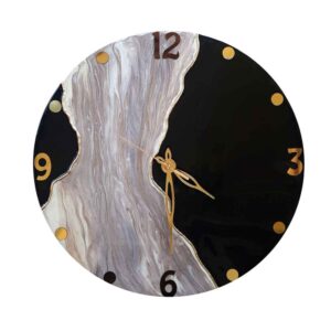 Horloge Murale en Résine Artisanale – Style Abstrait Barook