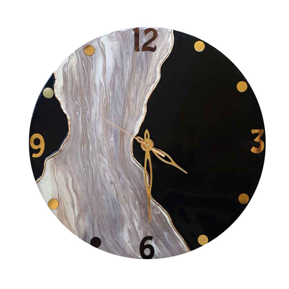Horloge Murale en Résine Artisanale - Style Abstrait Barook