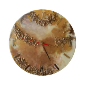 Horloge Murale en Résine Artisanale – Style Abstrait Mahla