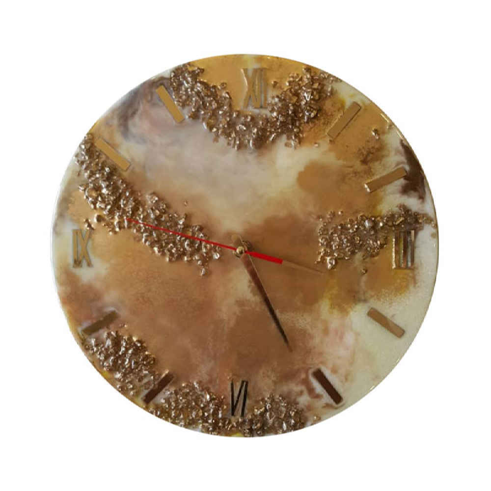 Horloge Murale en Résine Artisanale - Style Abstrait Mahla
