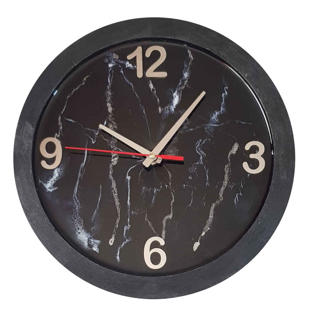 Horloge Murale en Résine Artisanale - Style Abstrait Obscurité