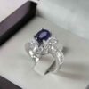Bague de fiançailles en argent avec rubis bleu Bliss pour femmes Luxe