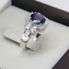Bague de fiançailles en argent avec rubis bleu Bliss pour femmes Samira