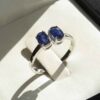 Bague de fiançailles en argent avec rubis bleu Bliss pour femmes Twins