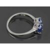 Bague de fiançailles en argent avec rubis bleu Bliss pour femmes Twins