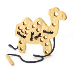 Jouet de lacet en forme de chameau pour enfants – Amusement éducatif engageant