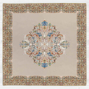 Nappe en velours design inspiré de l’élégance perse crème
