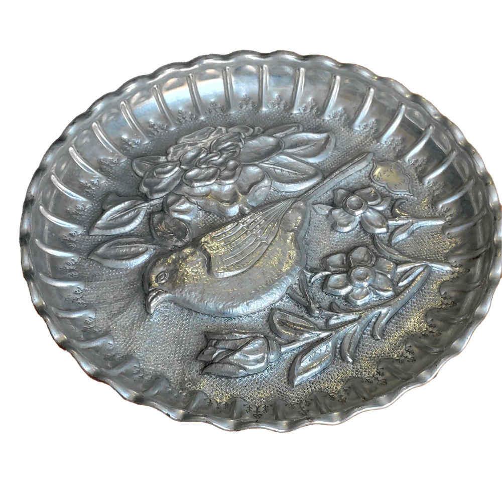 Plateau en cuivre décoratif gravé à la main avec art artisanal persan Barjasteh