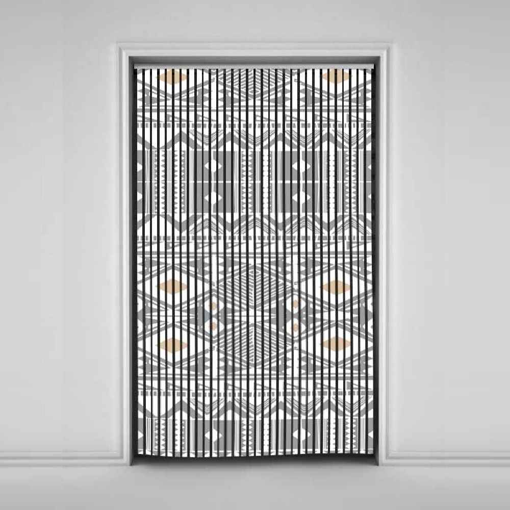 Velvet Vertical Blind Curtain – Abstract Hendesi Print