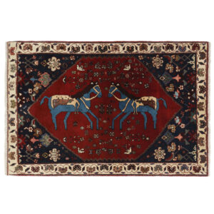 Tapis en laine persan noué à la main modèle Cheval