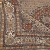 Tapis en soie persan noué à la main Riz Mahi à Birjand brun
