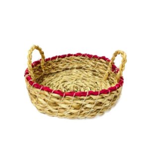 Panier de rangement en feuille de palmier tissé à la main persan modèle Artemis