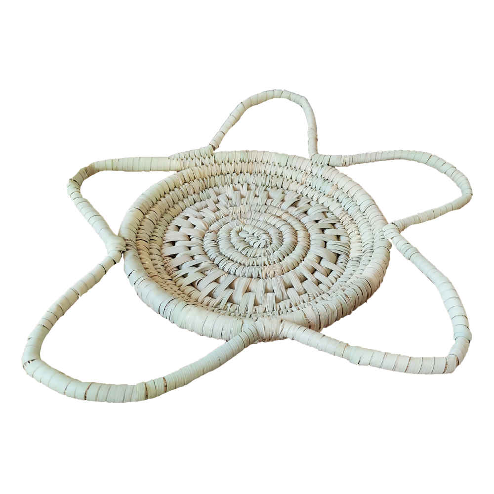 Panier en feuille de palmier tissé main persan – Modèle Étoile