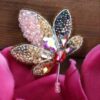 Épinglette féminine faite main perles – Design Feuille