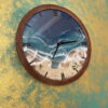 Horloge Murale en Résine Artisanale - Style Abstrait Plage
