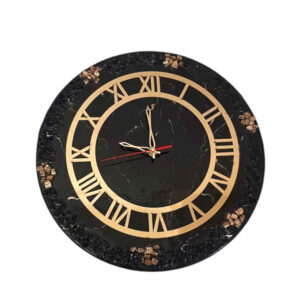 Horloge Murale en Résine Artisanale – Style Abstrait Marbre