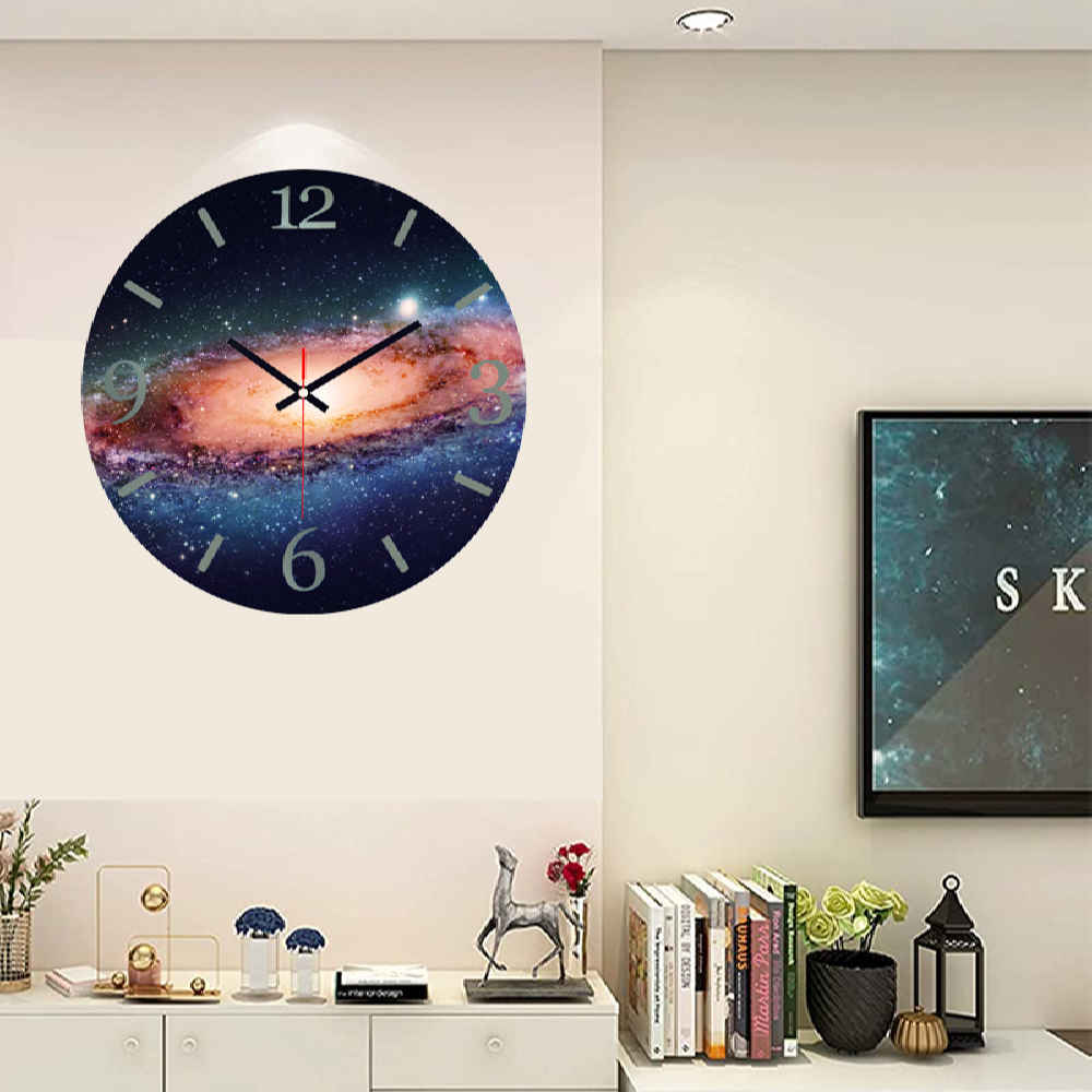 Horloge Murale en Résine Artisanale – Style Abstrait Galaxie