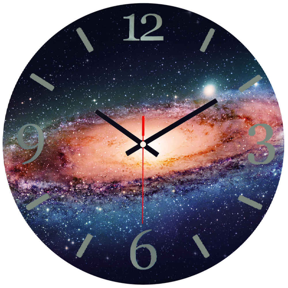 Horloge Murale en Résine Artisanale - Style Abstrait Galaxie