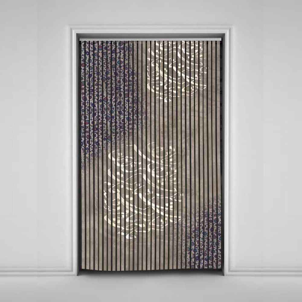Persian Velvet Vertical Blind Curtain – Abstract Khatati Print