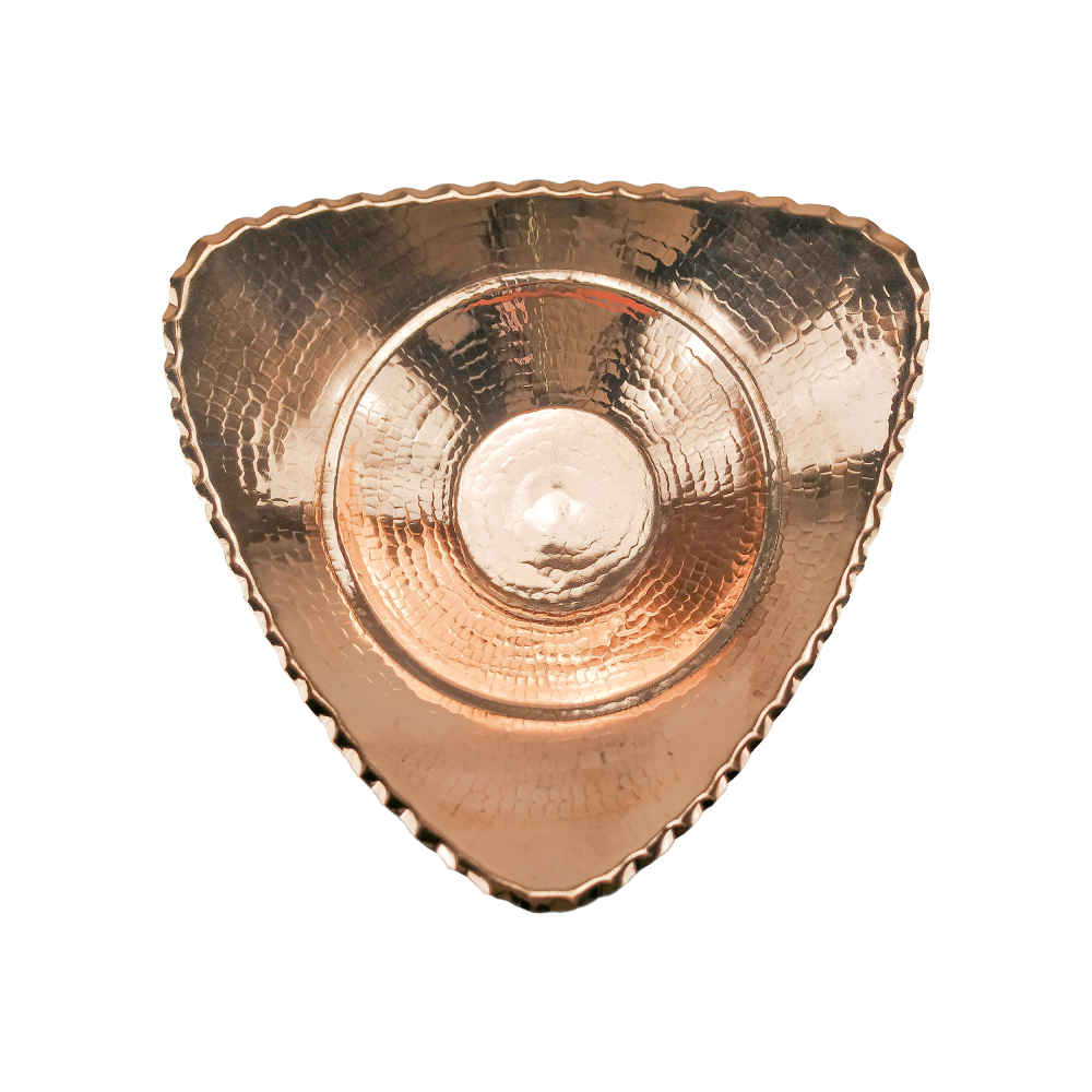 Bol de service en cuivre adapté pour les fruits et les sucreries, martelé Donya