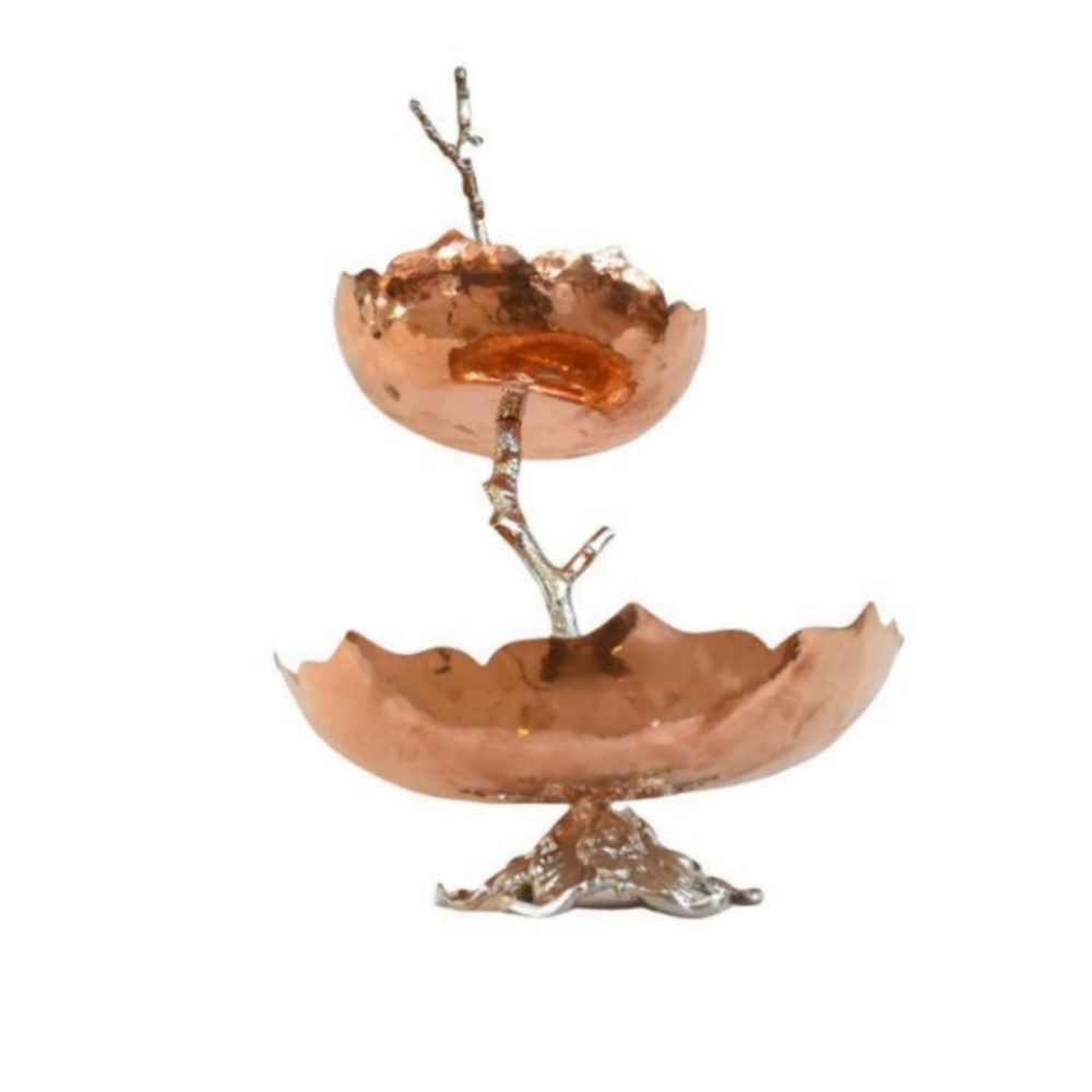 Bol de service en cuivre adapté pour les fruits et les sucreries, martelé Farnaz