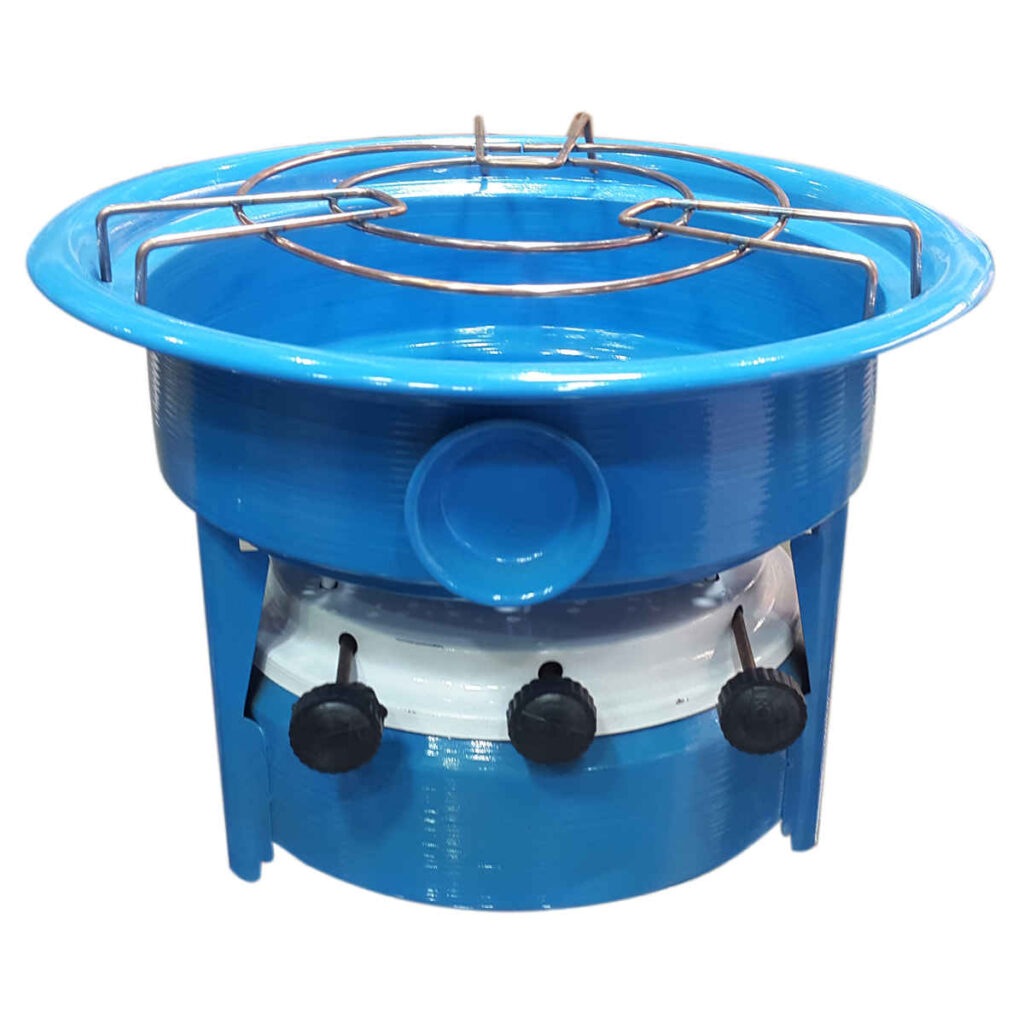 Réchaud à Huile Portable pour Camping Extérieur avec Trois Brûleurs – Polyvalent et Puissant