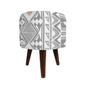 Pouf en velours rond blanc Barsam